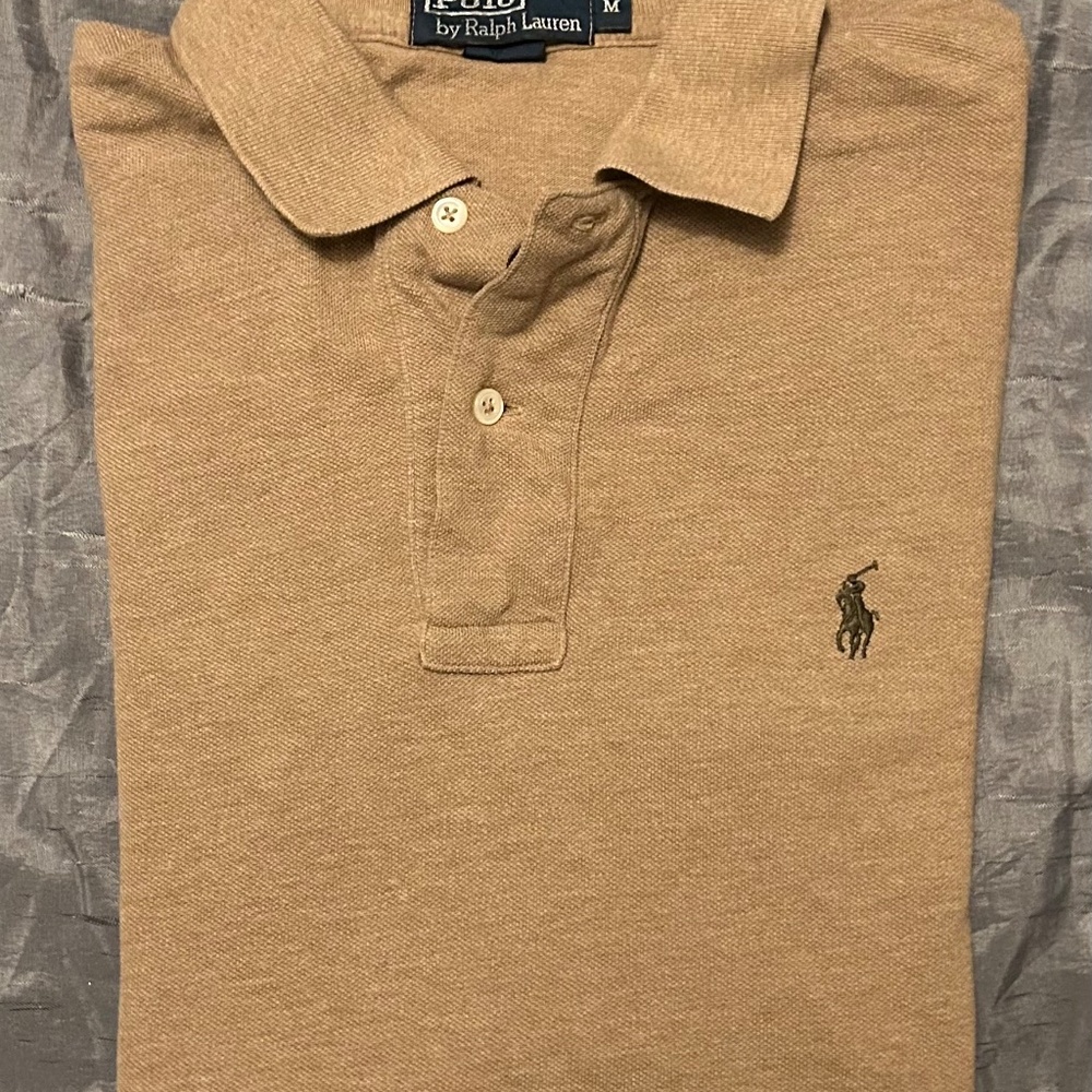 Brown Ralph Lauren Polo Shirt w/ Green Horse - Picture 2 of 3